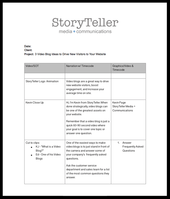 Video Script Template